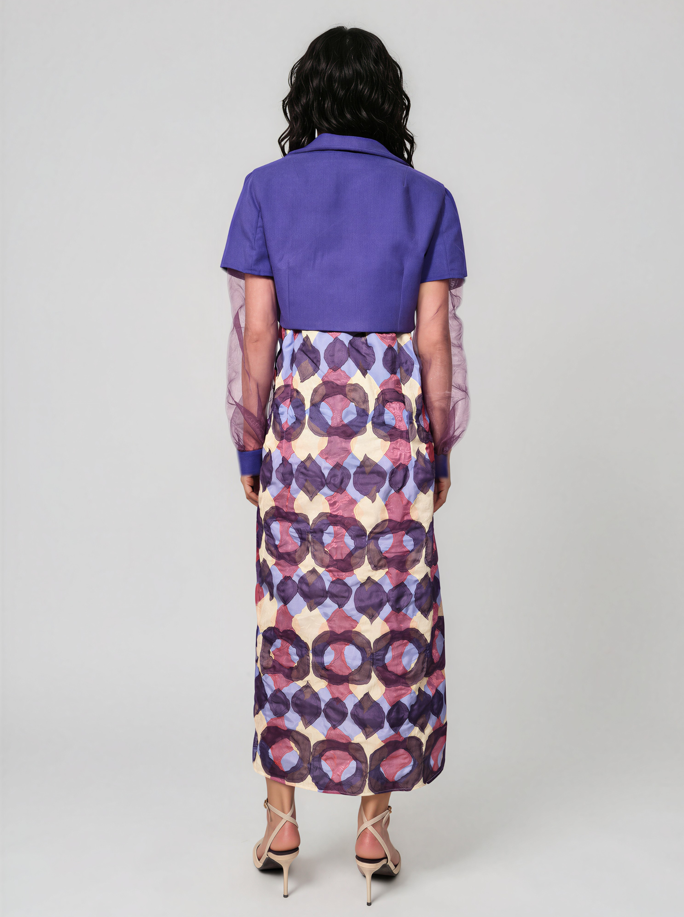 Printed Trench Coat with Sheer Sleeves - Nagy Emma-Dora