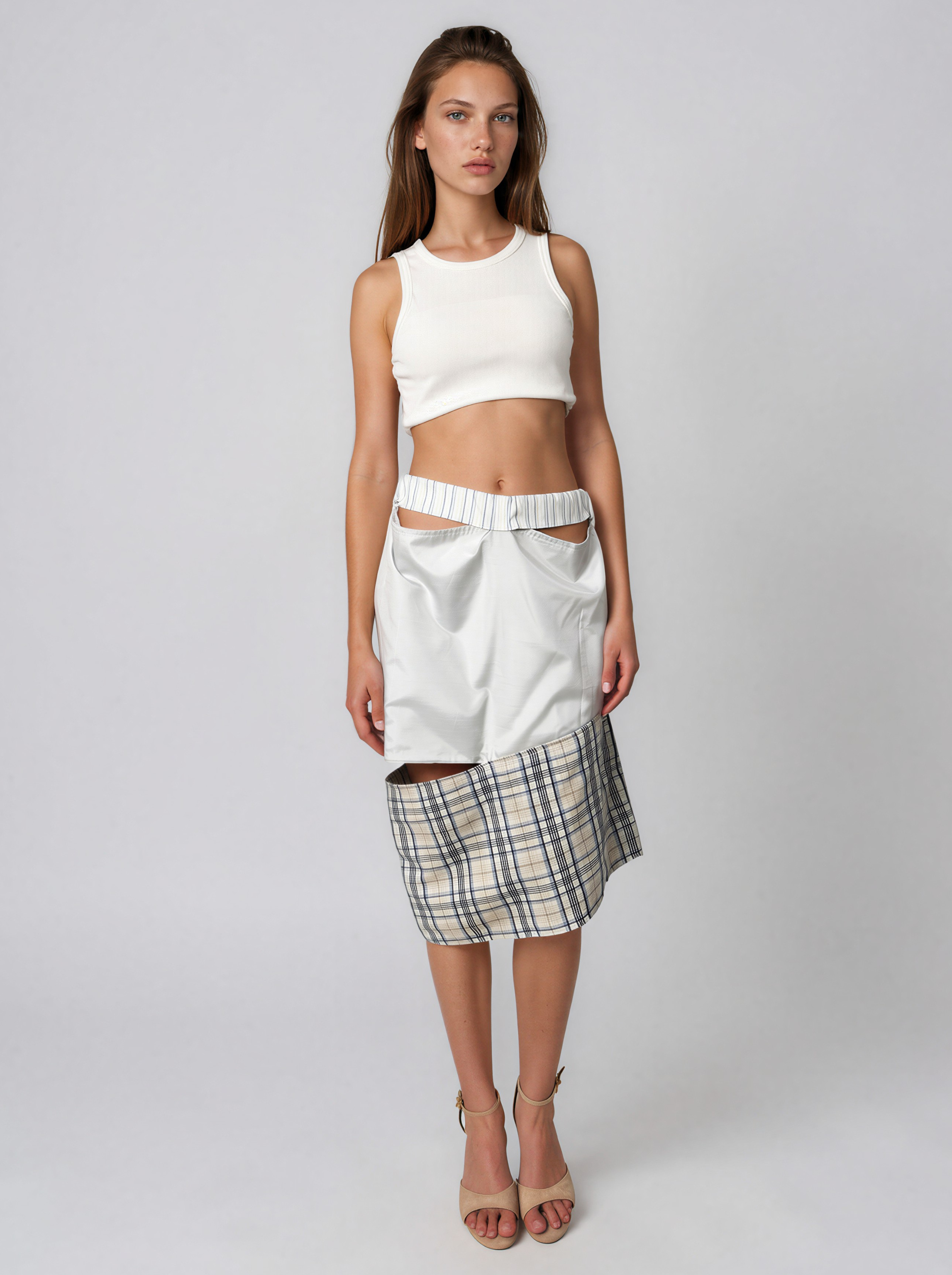 Two Tone Asymmetric Skirt - Balan Laura