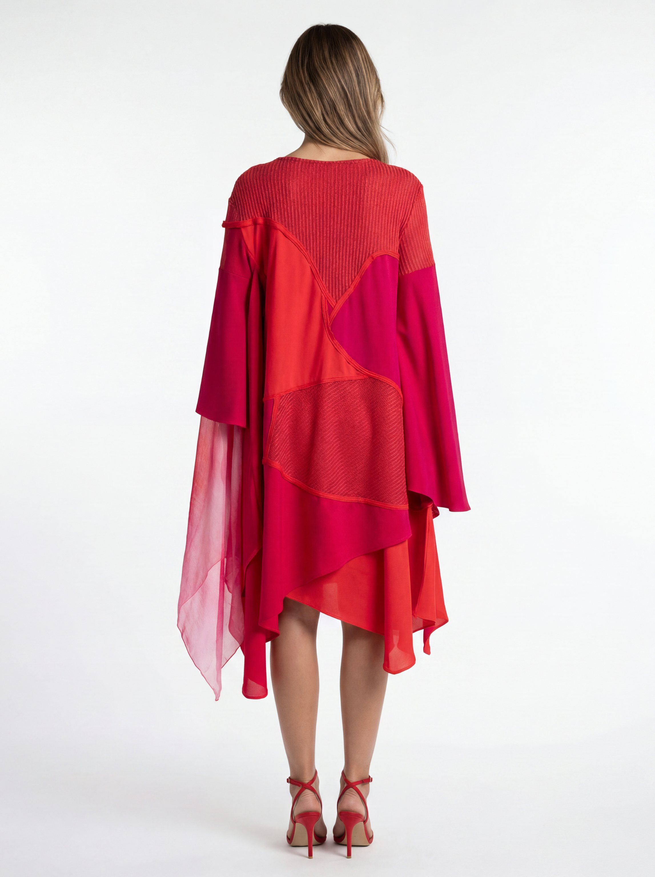 Draped Color Block Dress - Cernescu Mihaela