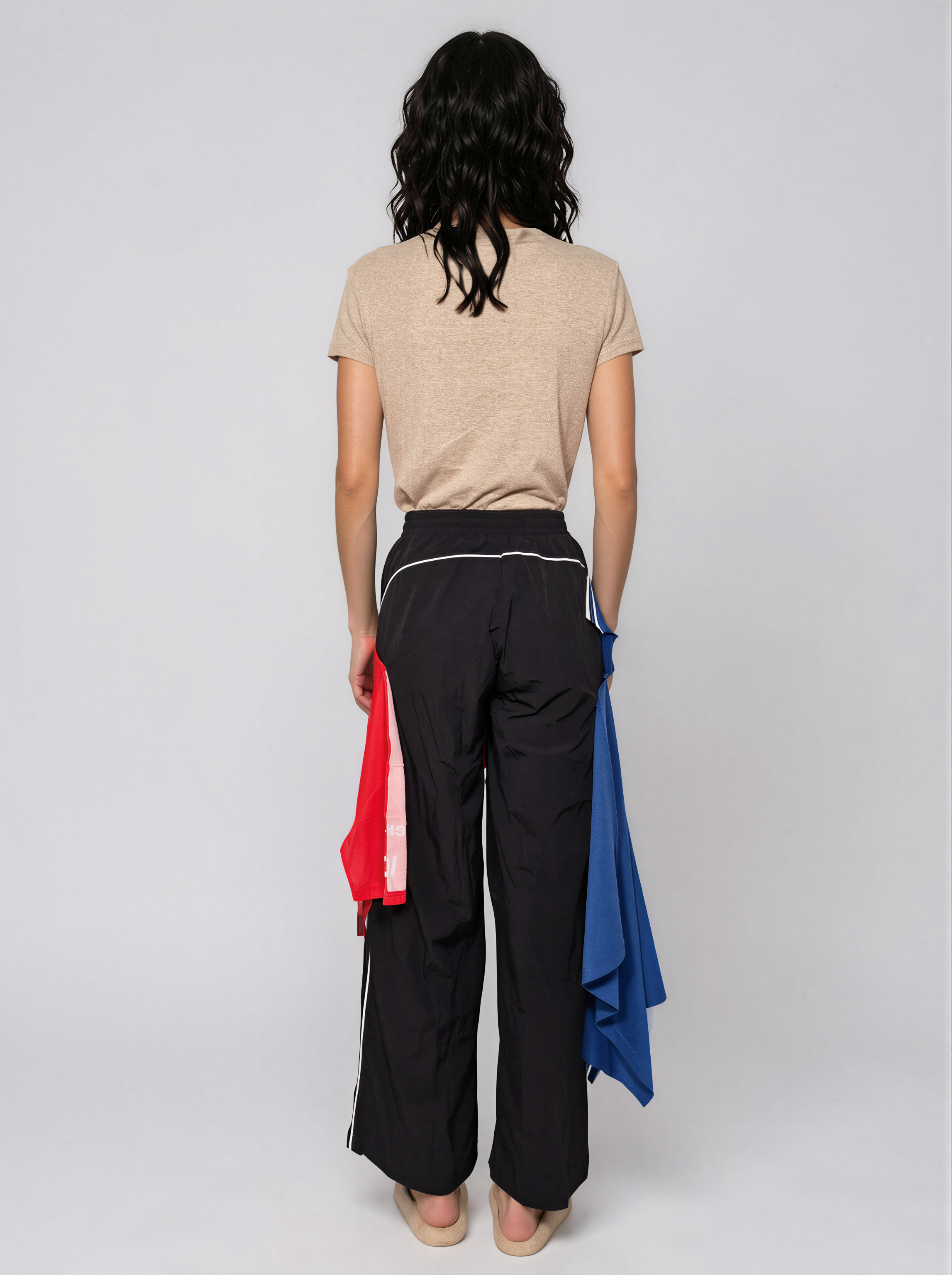 Wide Leg Pants with Jersey Panel - Anastasiia Chevka
