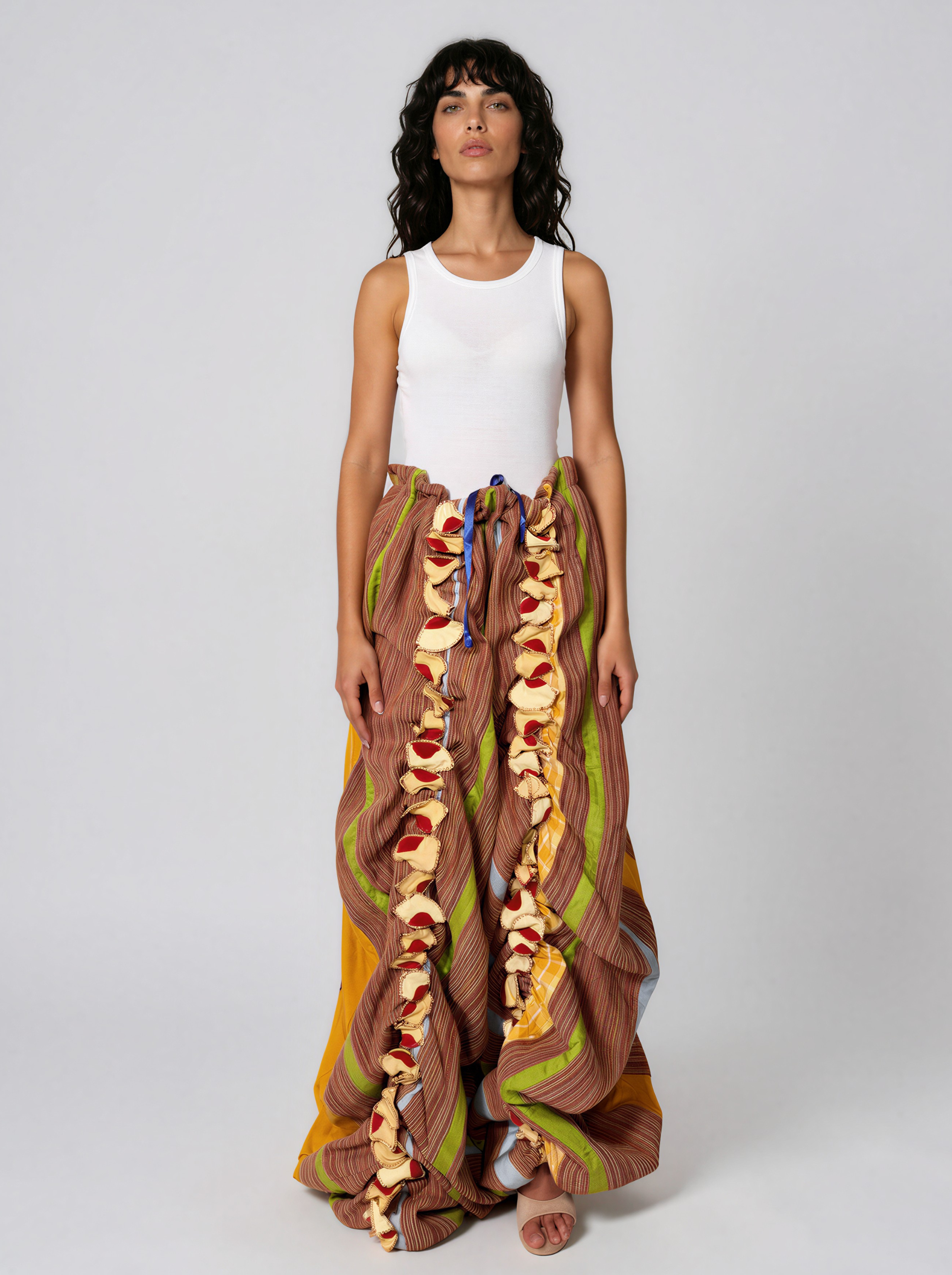 Draped Striped Pants - Ionela Lepadatu