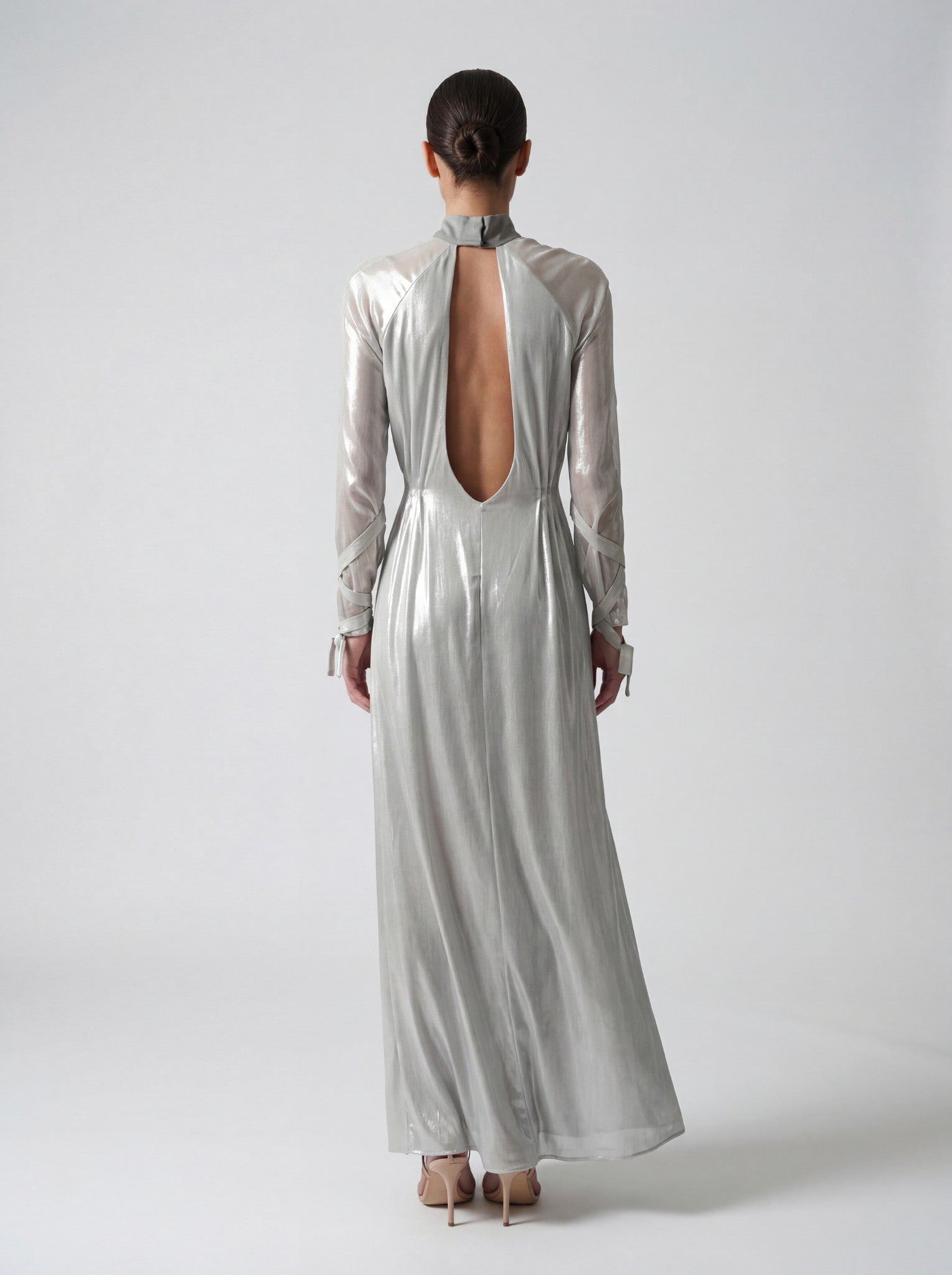 Silver Open-Back Gown