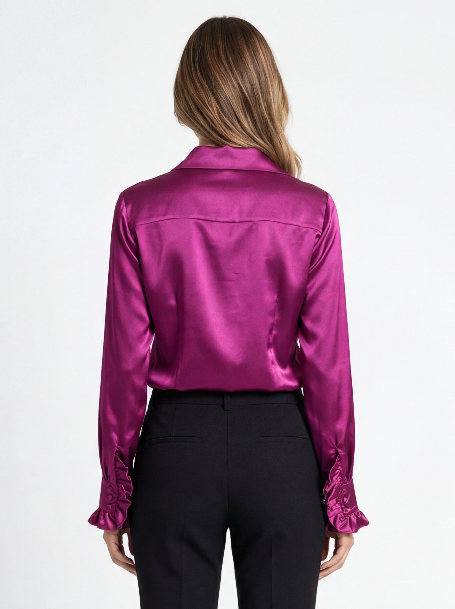 Magenta Satin Shirt