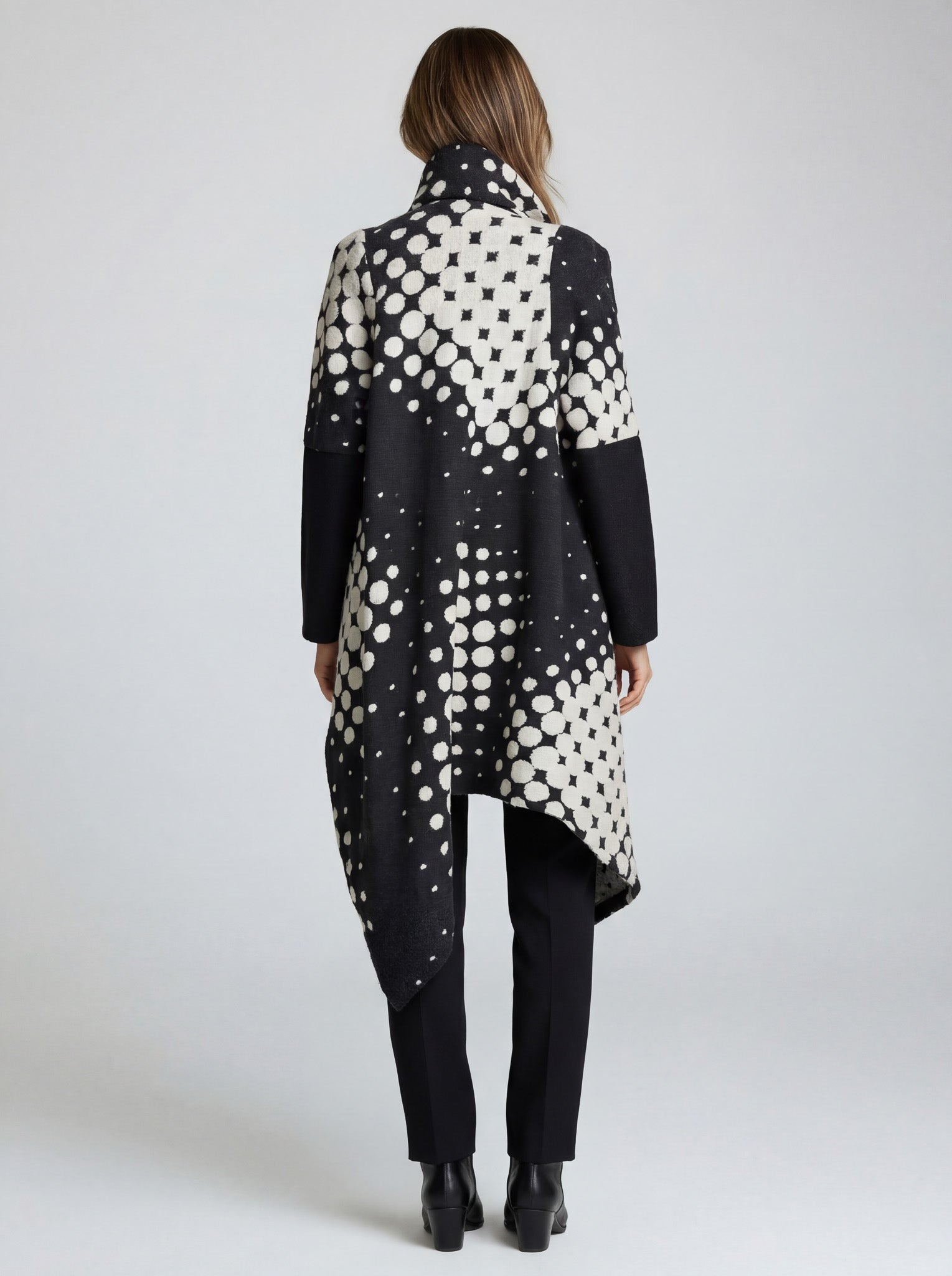 Polka Draped Coat