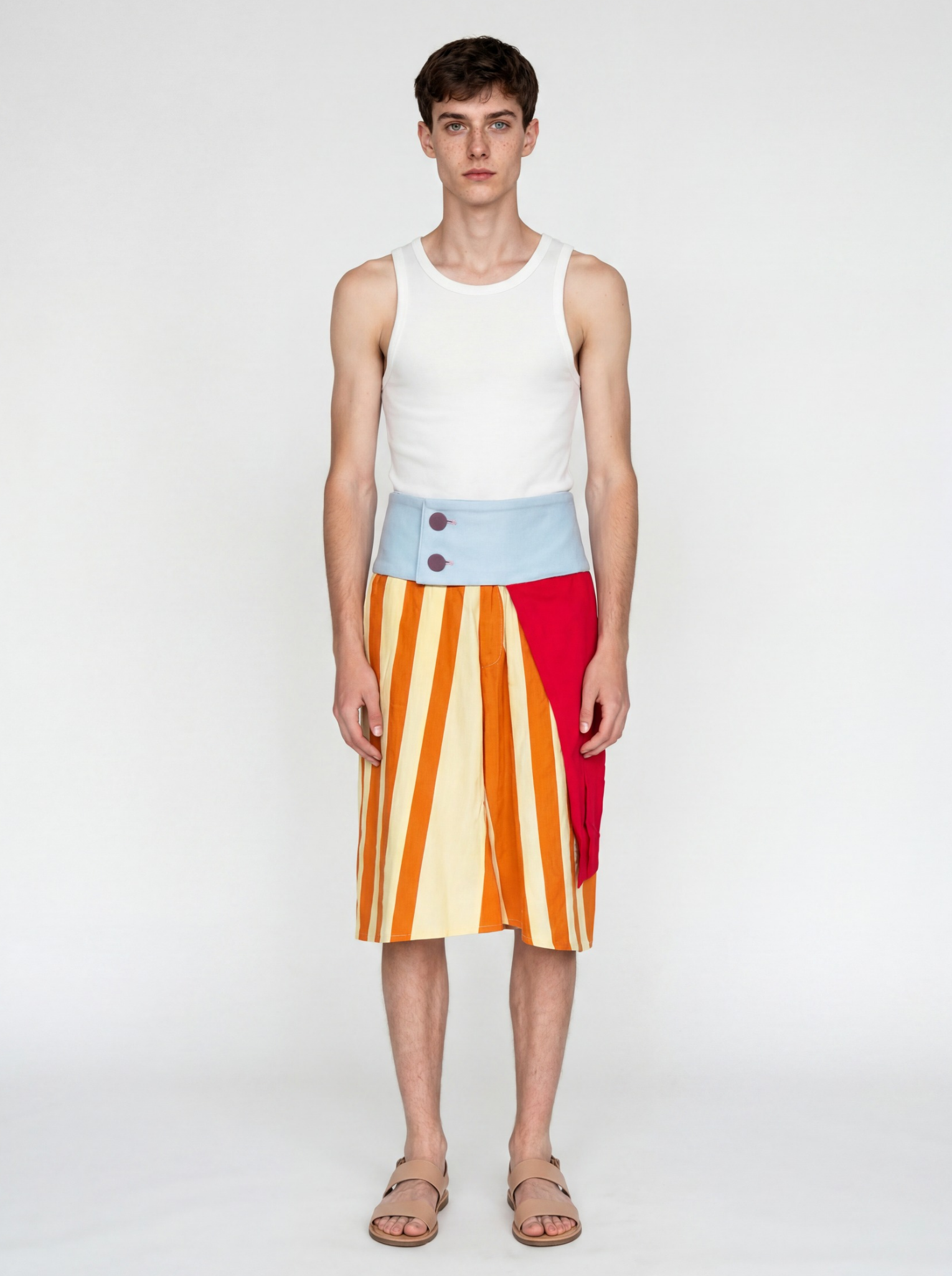 Striped Shorts with Utility Belt - Iosif Spac