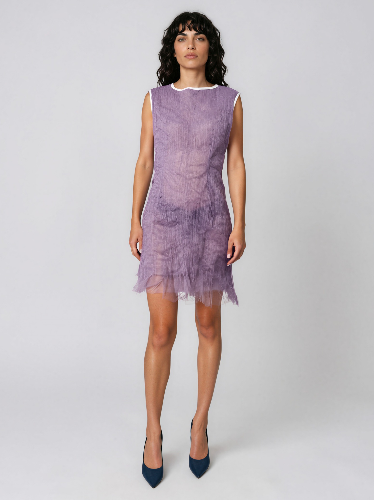 Sheer Textured Mini Dress - Șehovțova Alexandra