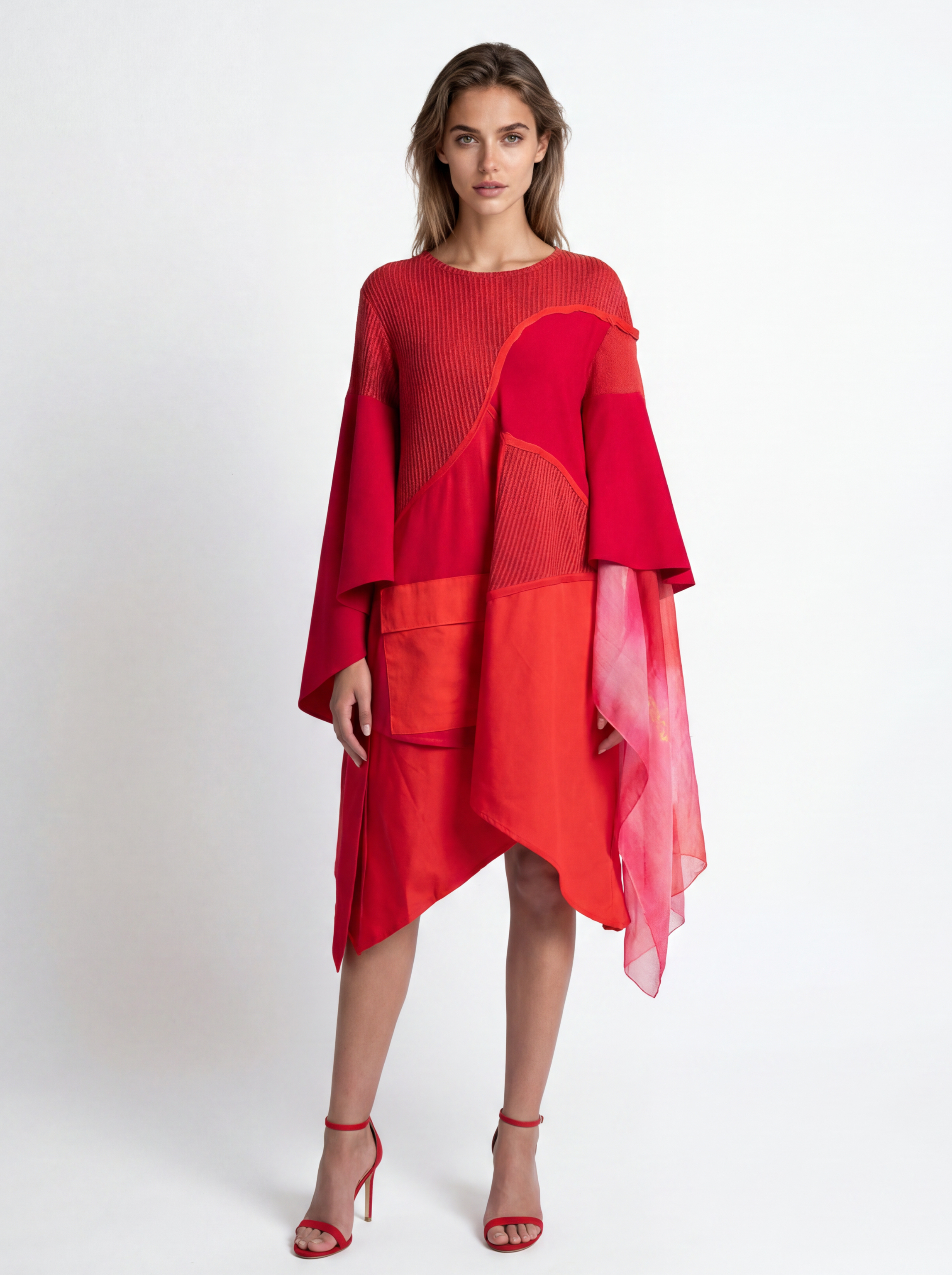 Draped Color Block Dress - Cernescu Mihaela