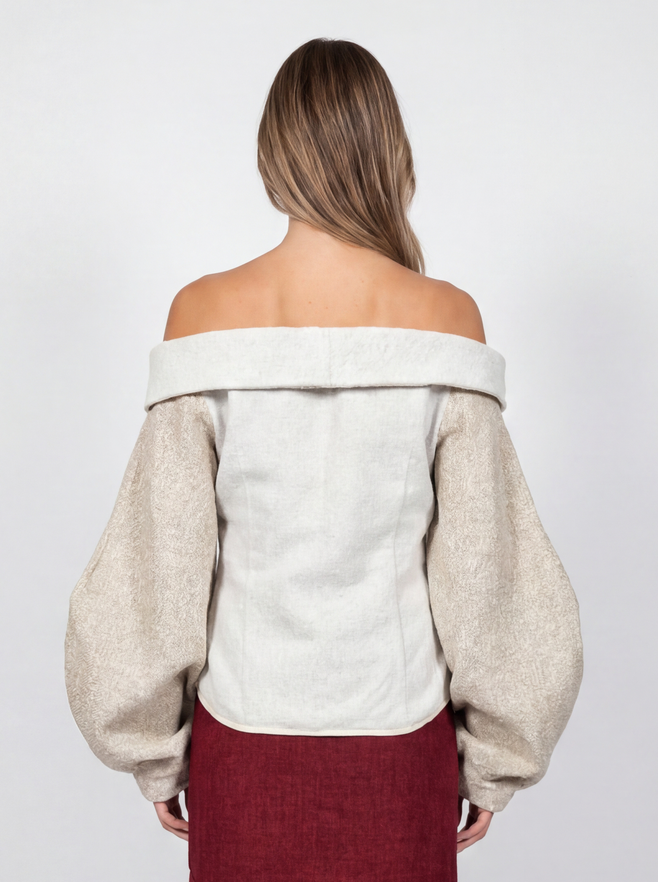 Off Shoulder Jacquard Top - Mihaela Moldovanu