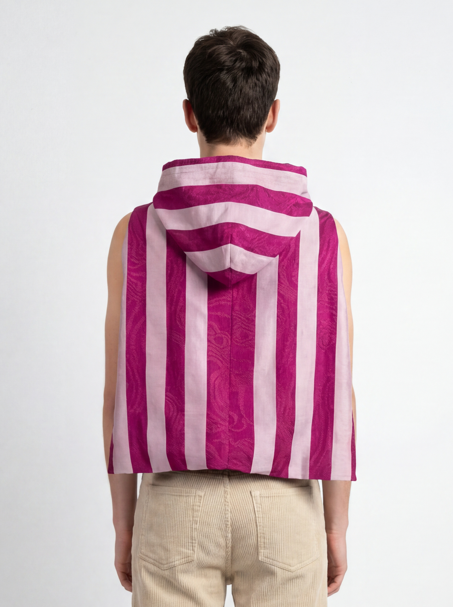 Sleeveless Hooded Striped Top - Iosif Spac