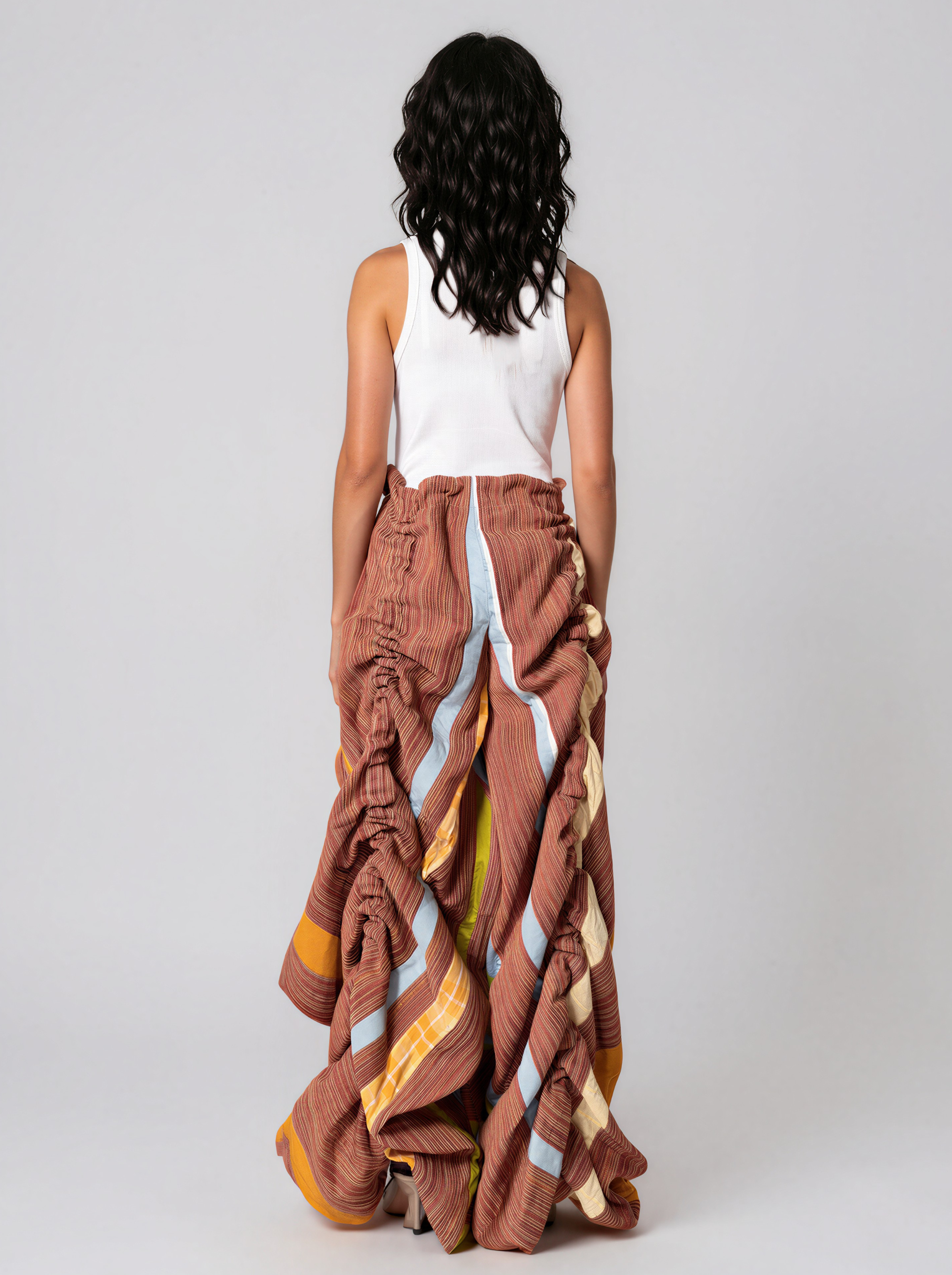 Draped Striped Pants - Ionela Lepadatu