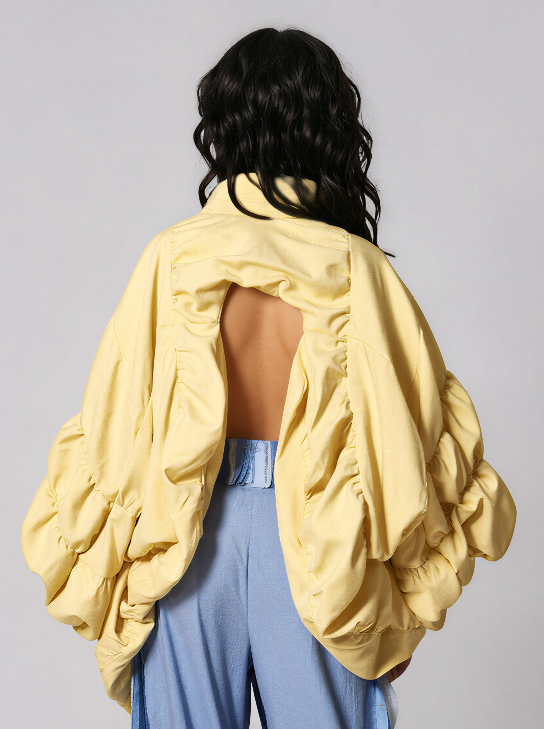 Oversized Ruched Puff Sleeve Jacket - Cristiana Nedelcovici