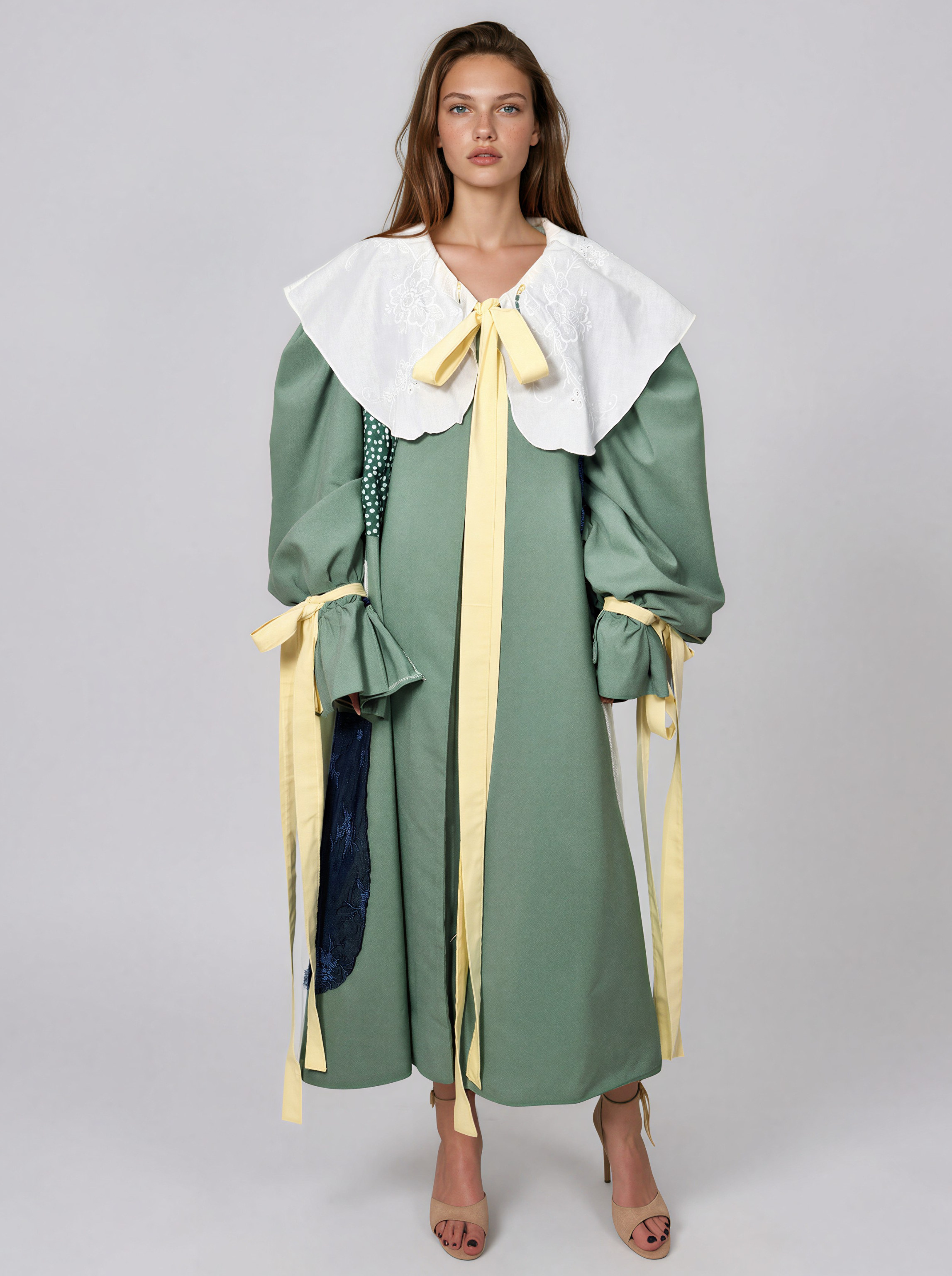 Statement Coat with Lace Panels - Bianca Hiristea