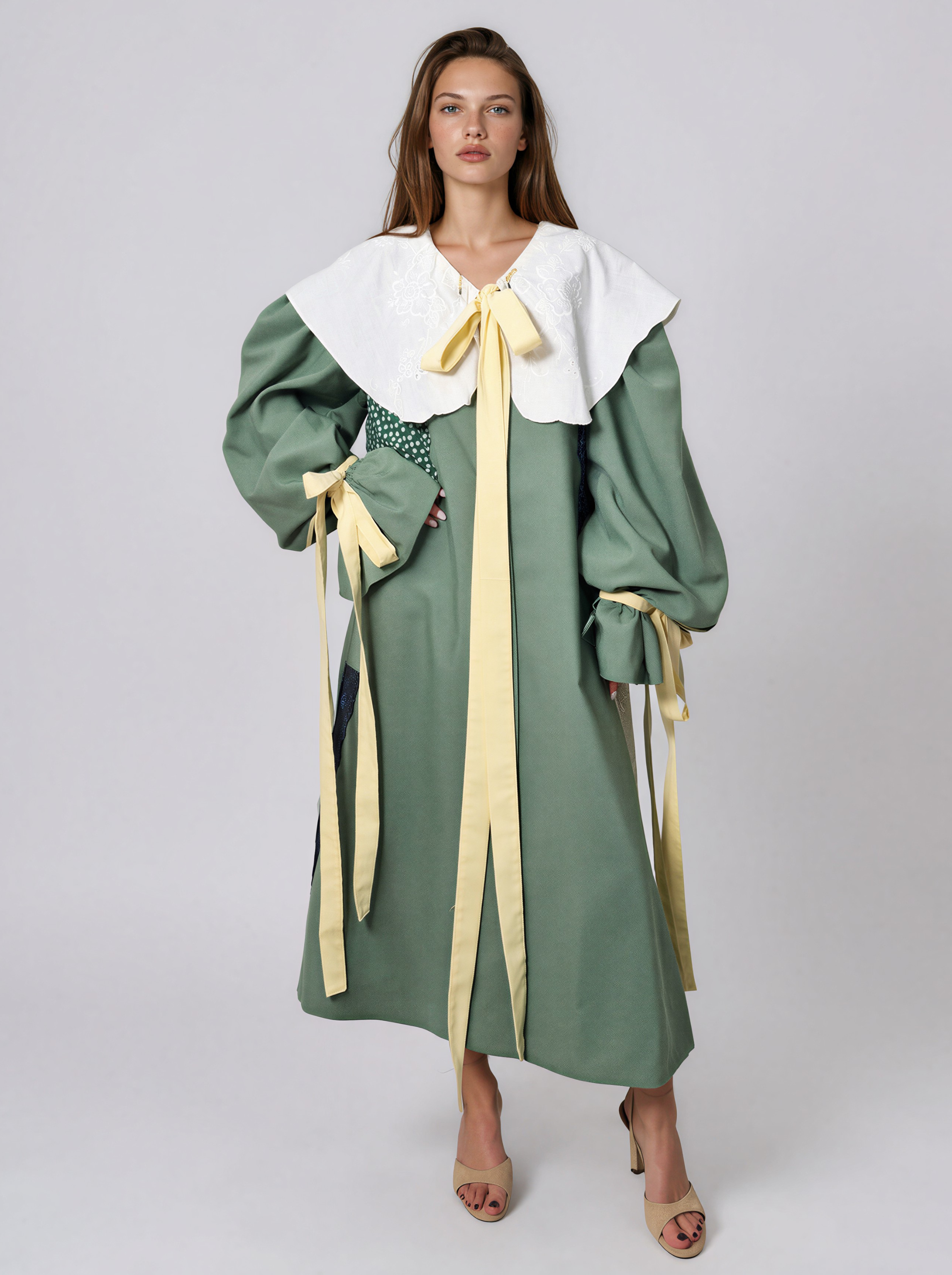 Statement Coat with Lace Panels - Bianca Hiristea