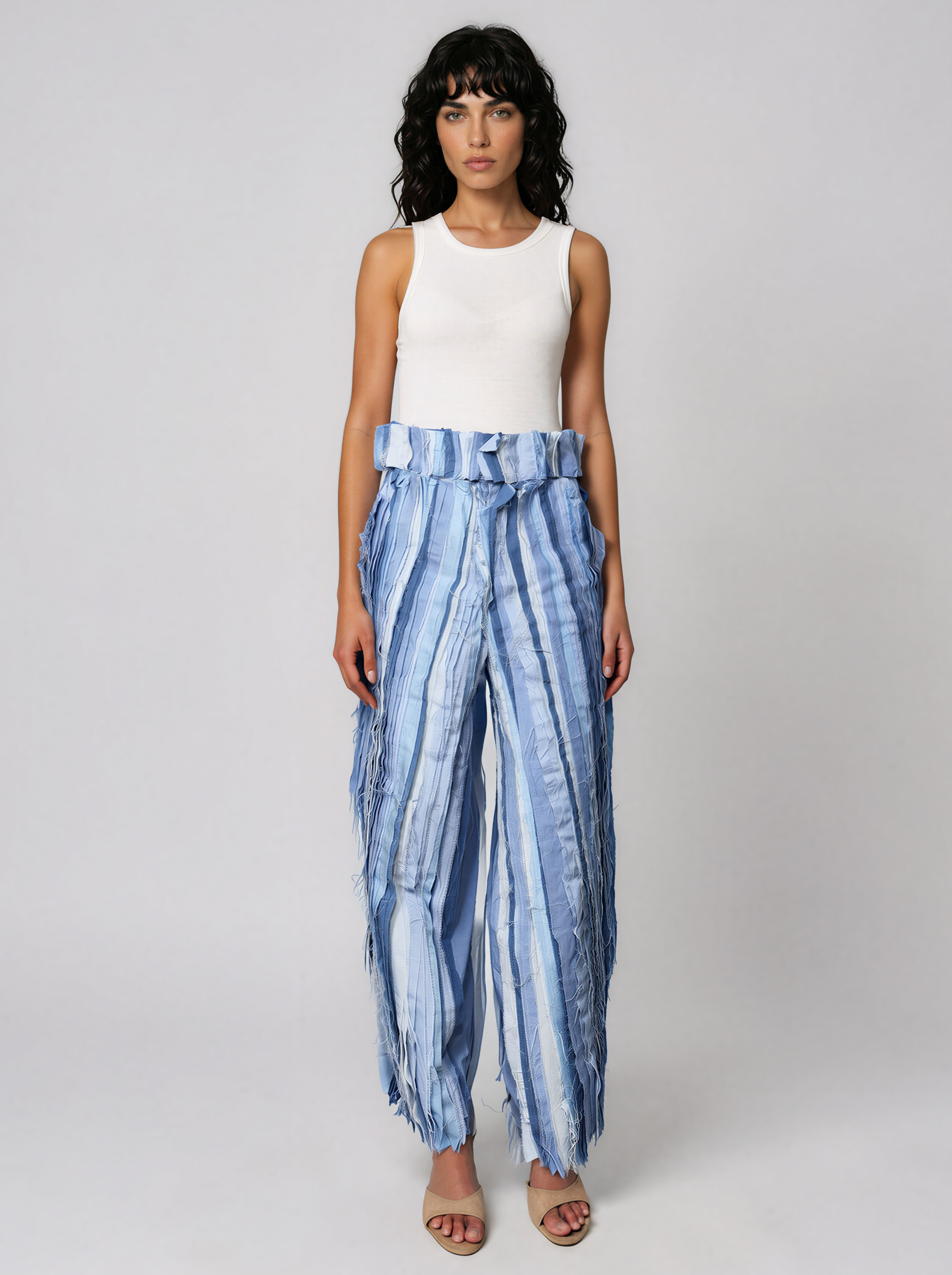 Fringed Wide Leg Pants - Cristiana Nedelcovici