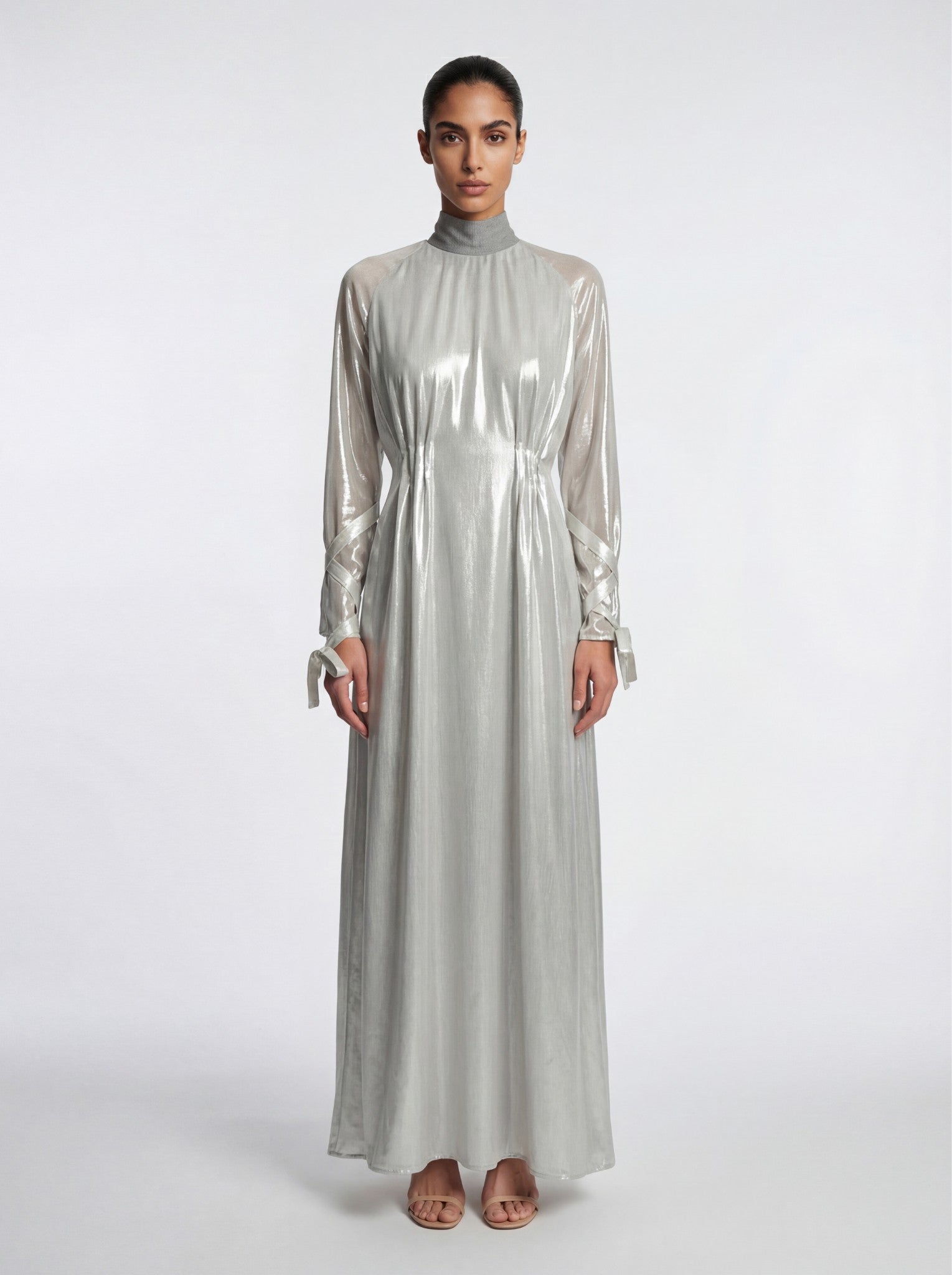 Silver Open-Back Gown