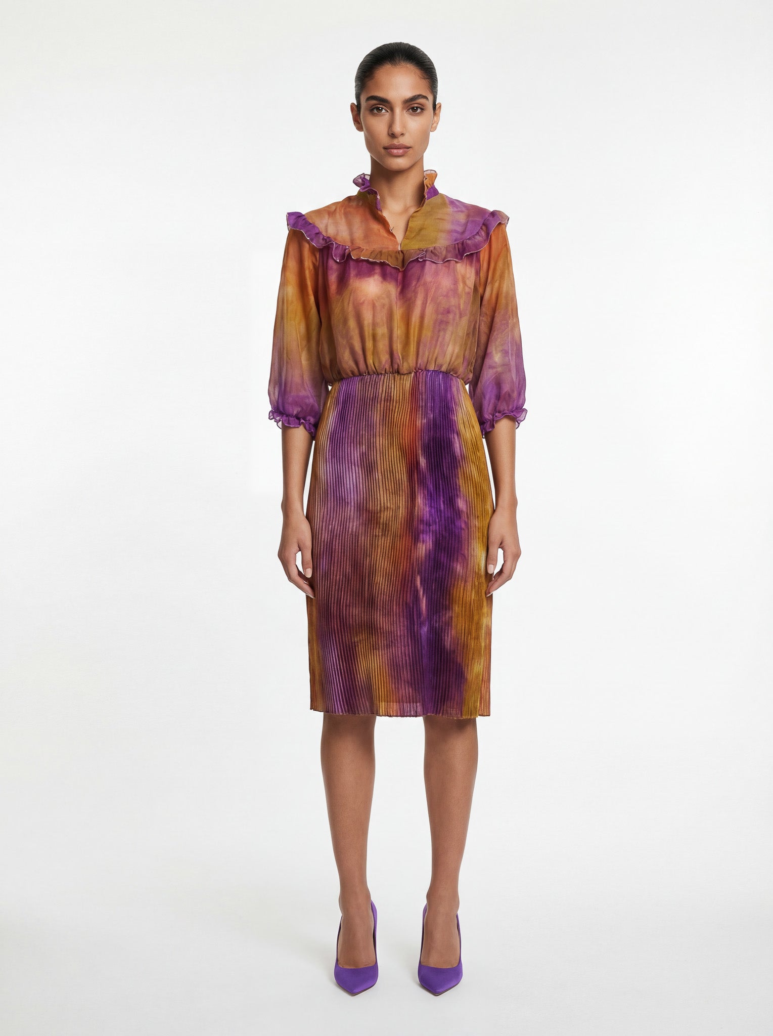 Sunset Pleated Dress